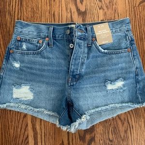 NWT Madewell Relaxed Distressed Denim Shorts Size
